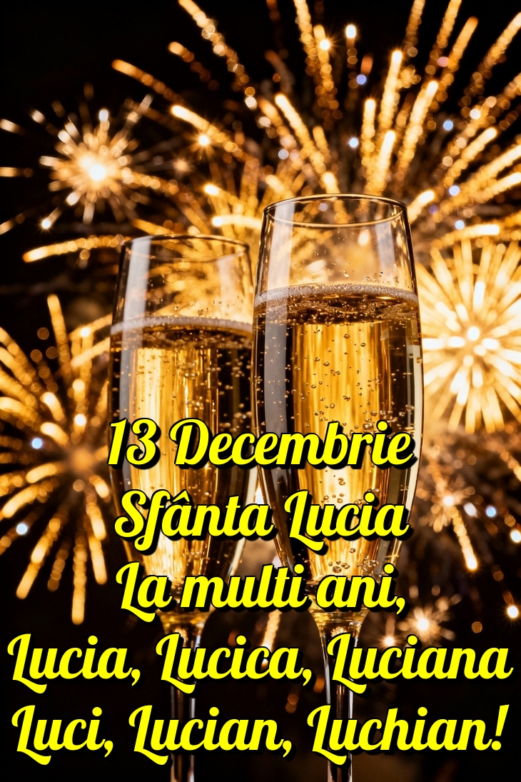 13 Decembrie Sfânta Lucia La multi ani, Lucia, Lucica, Luciana Luci, Lucian, Luchian!
