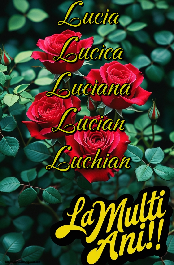 Lucia Lucica Luciana Lucian Luchian