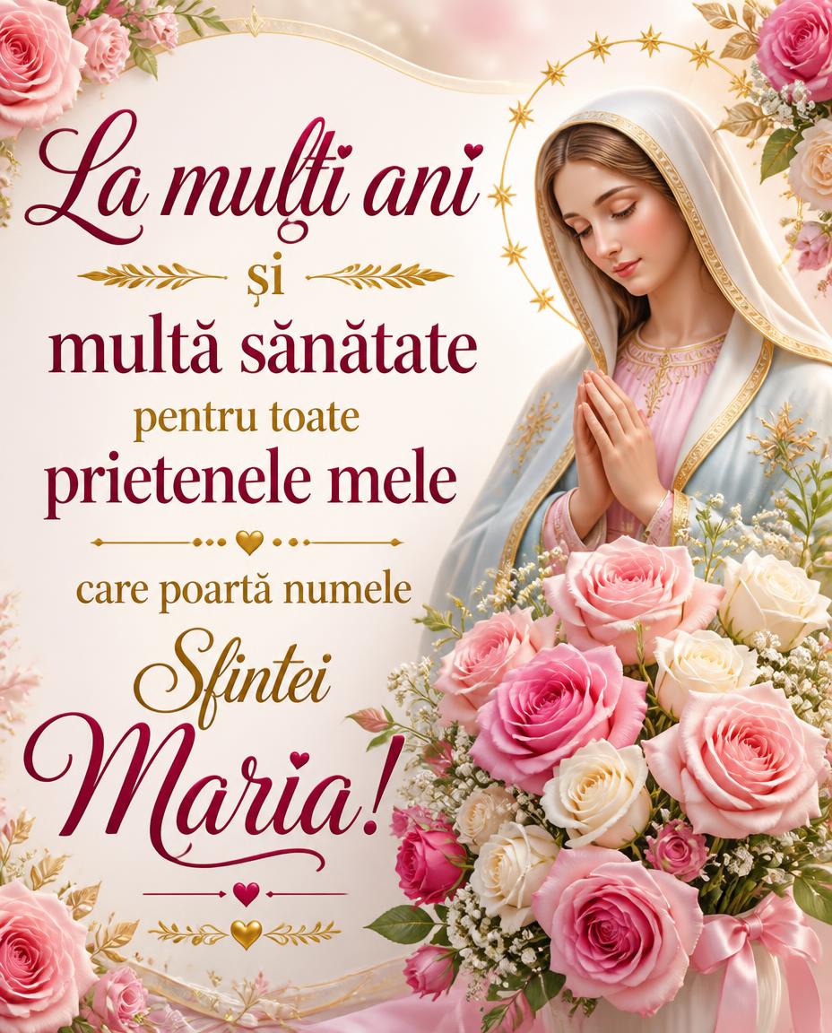 La multi ani si multa sanatate pentru toti cei ce poarta numele Sfintei Maria!