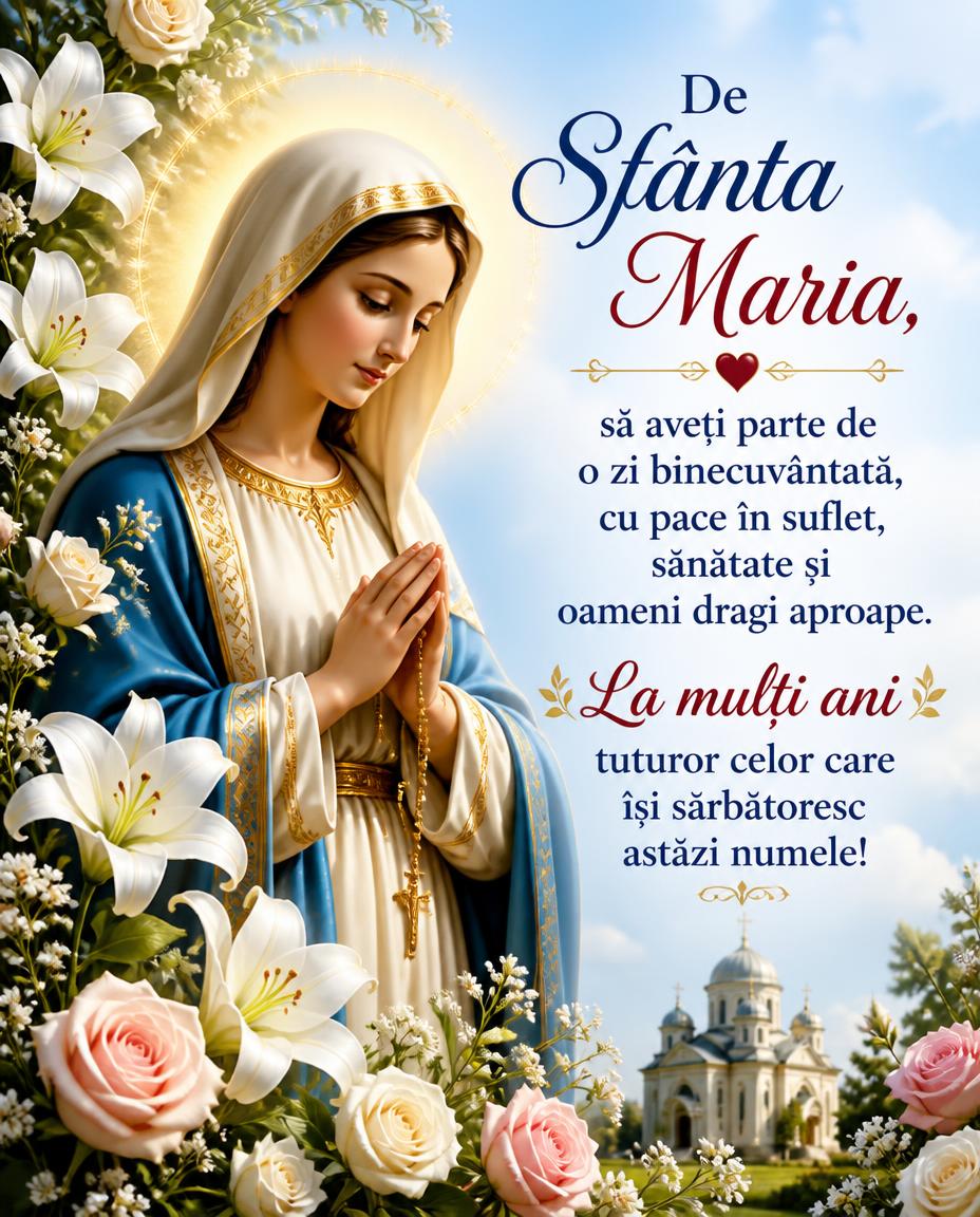 De Sfânta Maria, să aveți parte de o zi binecuvântată