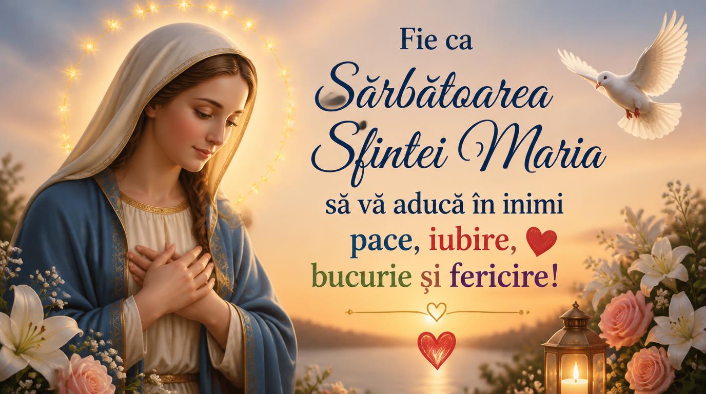 Fie ca Sărbătoarea Sfintei Maria sa vă aducă in inimi pace, iubire, bucurie si fericire!