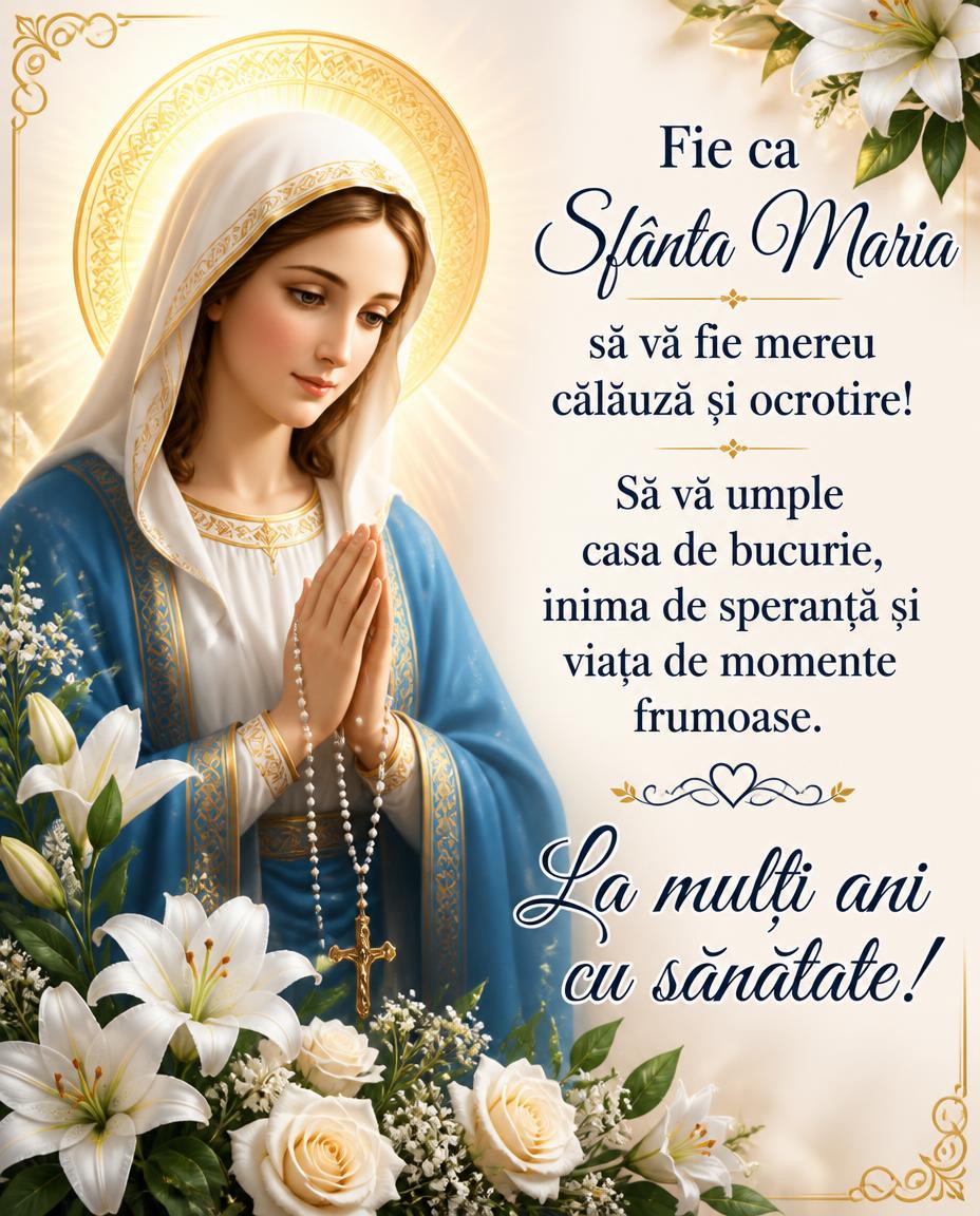 Fie ca Sfânta Maria să vă fie mereu călăuză și ocrotire