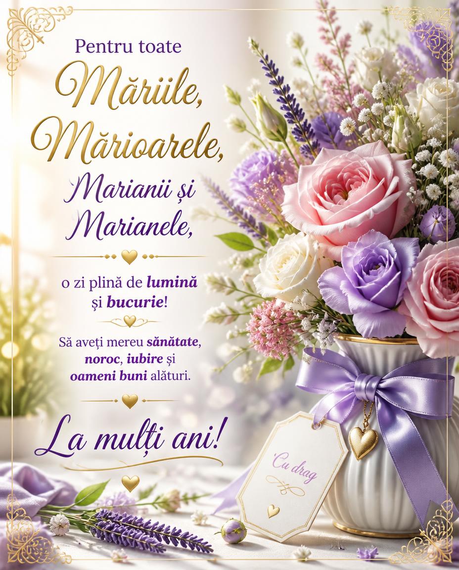 Pentru toate Măriile, Mărioarele, Marianii și Marianele