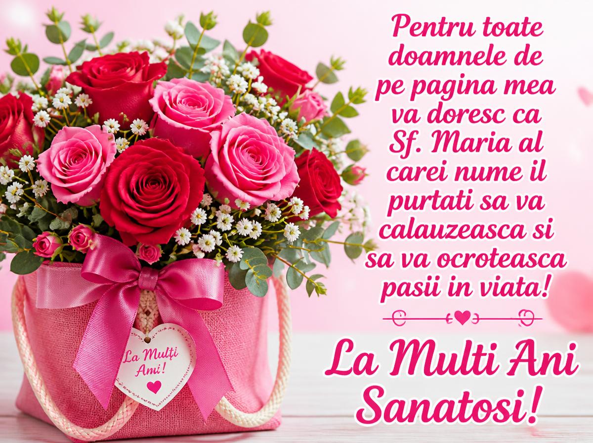 Felicitari de Sfanta Maria - Pentru toate doamnele de pe pagina mea - mesajeurarifelicitari.com