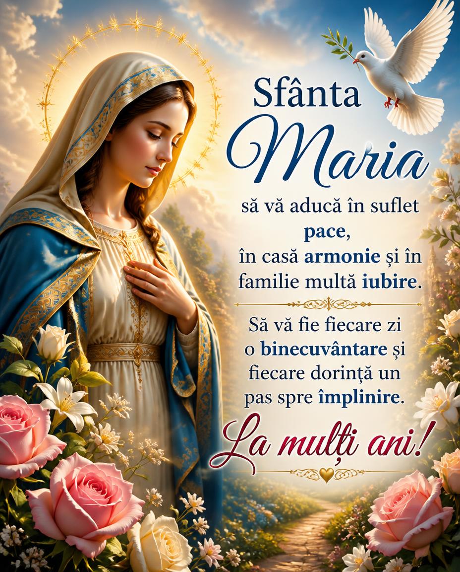 Sfânta Maria să vă aducă în suflet pace
