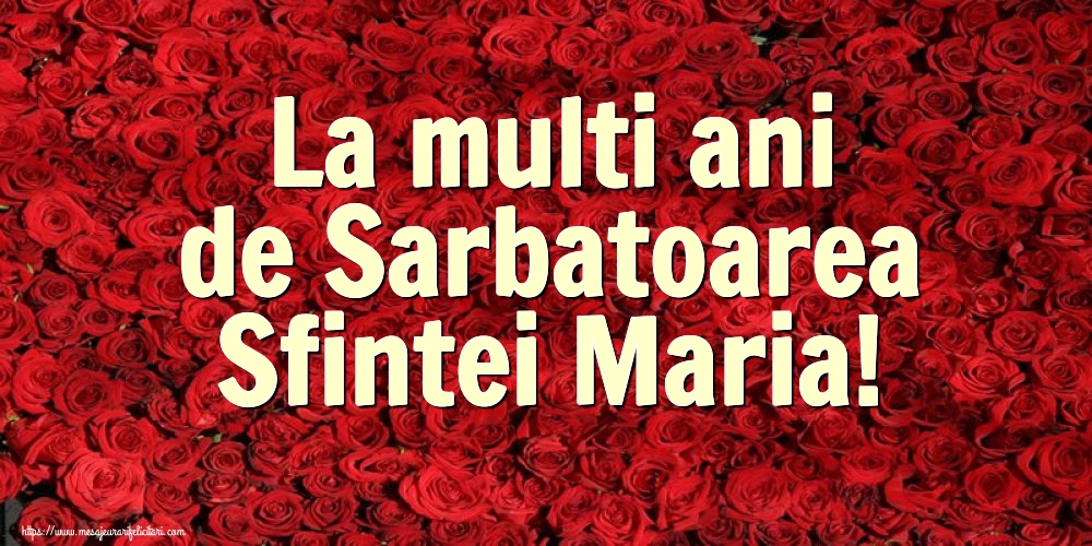 Felicitari de Sfanta Maria cu flori - La multi ani de Sarbatoarea Sfintei Maria!