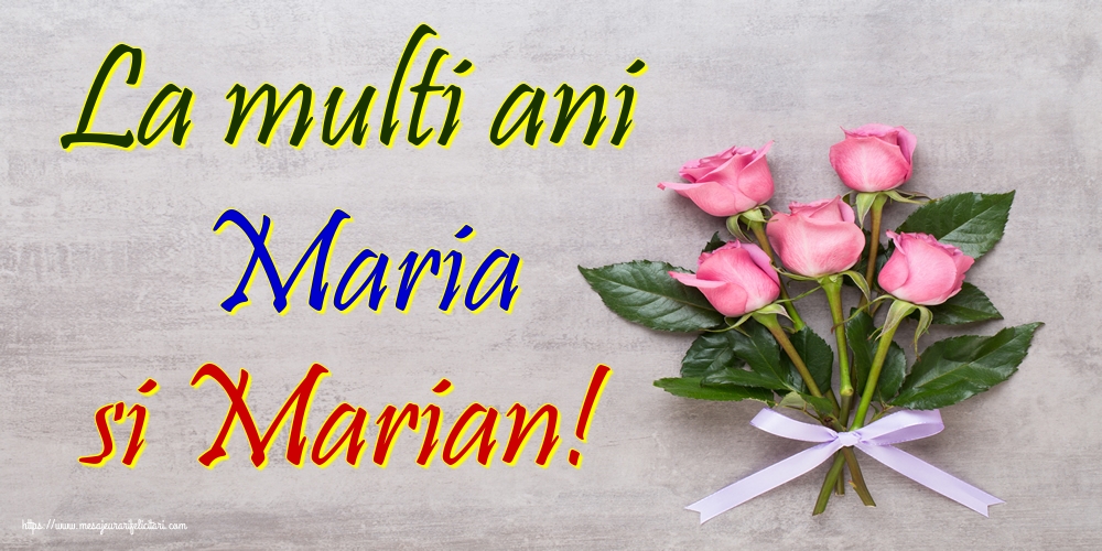 La multi ani Maria si Marian!