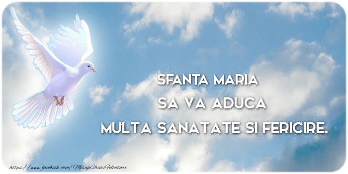 Felicitari de Sfanta Maria - Sfanta Maria sa va aduca  multa sanatate si fericire. - mesajeurarifelicitari.com