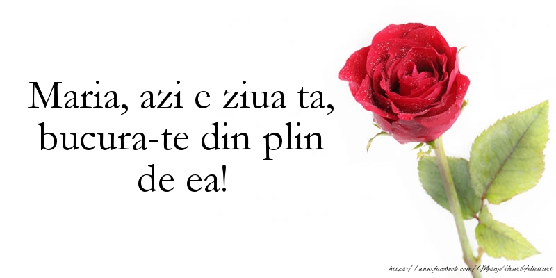 Felicitari de Sfanta Maria - Maria, azi e ziua ta, bucura-te din plin de ea! - mesajeurarifelicitari.com