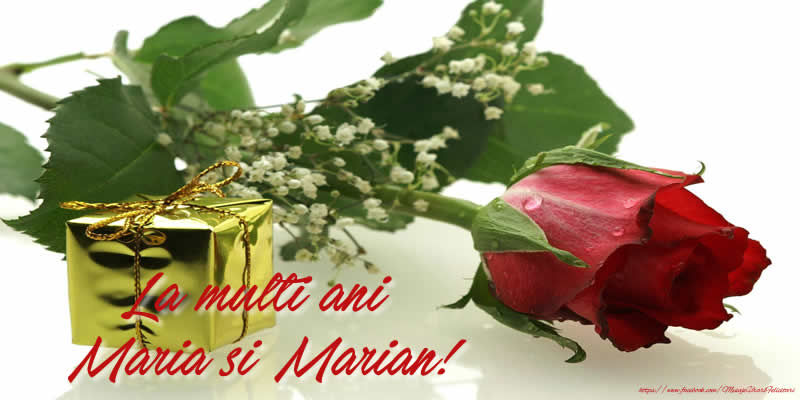 Felicitari de Sfanta Maria cu trandafiri - La multi ani  Maria si Marian!