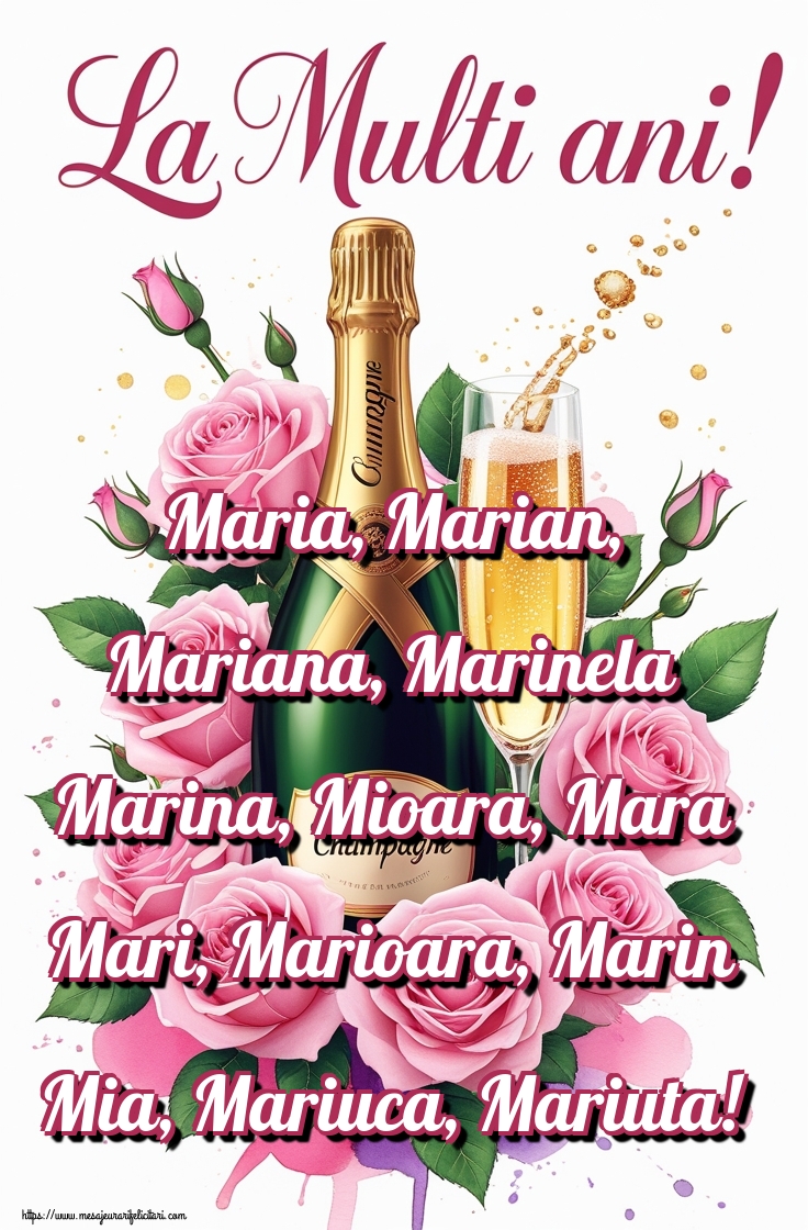 Maria, Marian, Mariana, Marinela Marina, Mioara, Mara Mari, Marioara, Marin Mia, Mariuca, Mariuta!