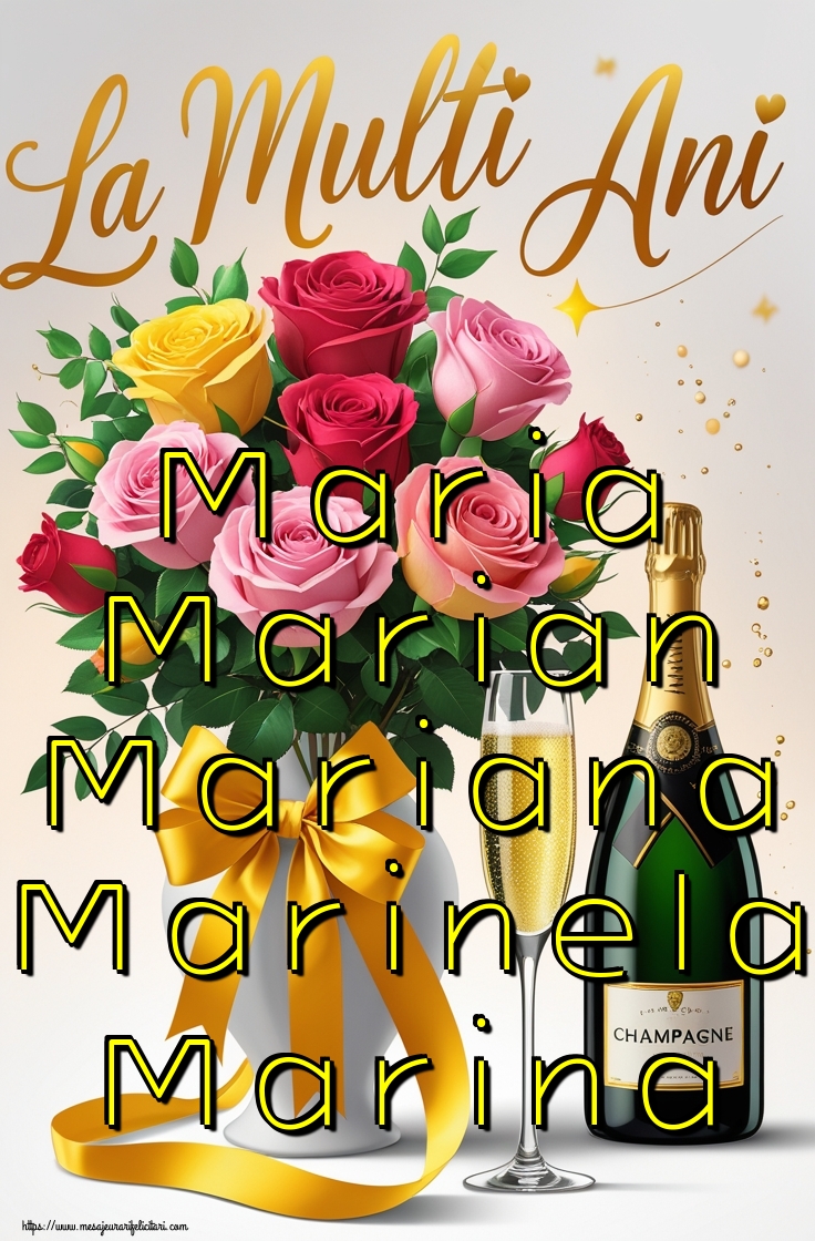 Maria Marian Mariana Marinela Marina