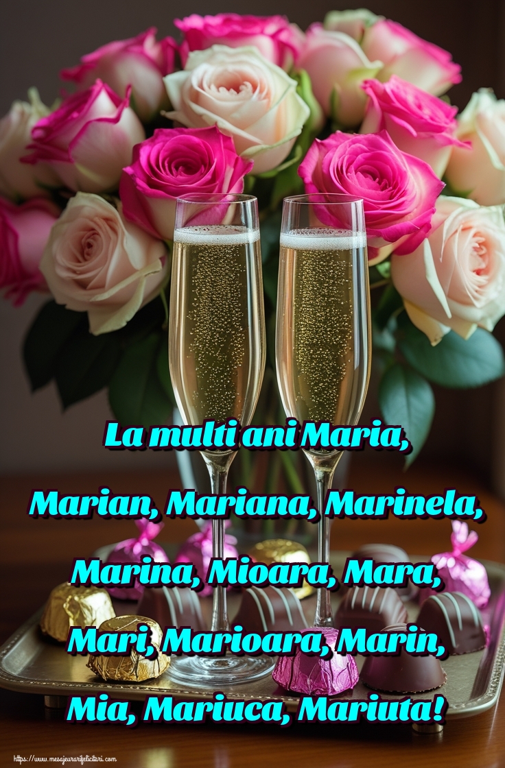 La multi ani Maria, Marian, Mariana, Marinela, Marina, Mioara, Mara, Mari, Marioara, Marin, Mia, Mariuca, Mariuta!