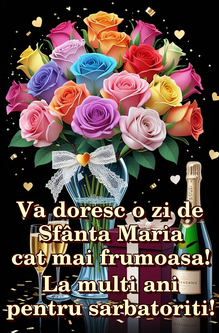 Va doresc o zi de Sfânta Maria cat mai frumoasa! La multi ani pentru sarbatoriti!