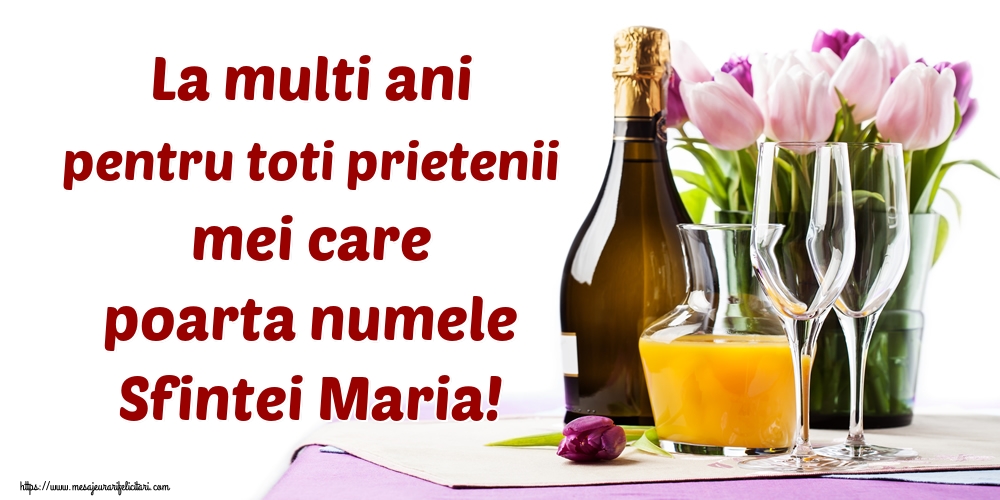 La multi ani pentru toti prietenii mei care poarta numele Sfintei Maria!