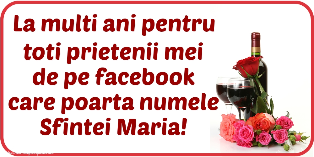 Sfanta Maria Mica La multi ani pentru toti prietenii mei de pe facebook care poarta numele Sfintei Maria!