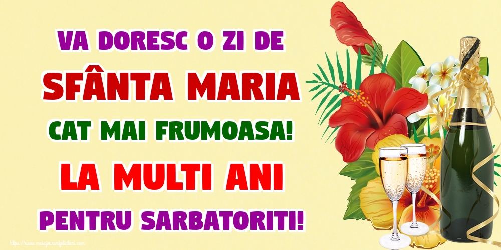 Felicitari de Sfanta Maria Mica - Va doresc o zi de Sfânta Maria cat mai frumoasa! La multi ani pentru sarbatoriti! - mesajeurarifelicitari.com