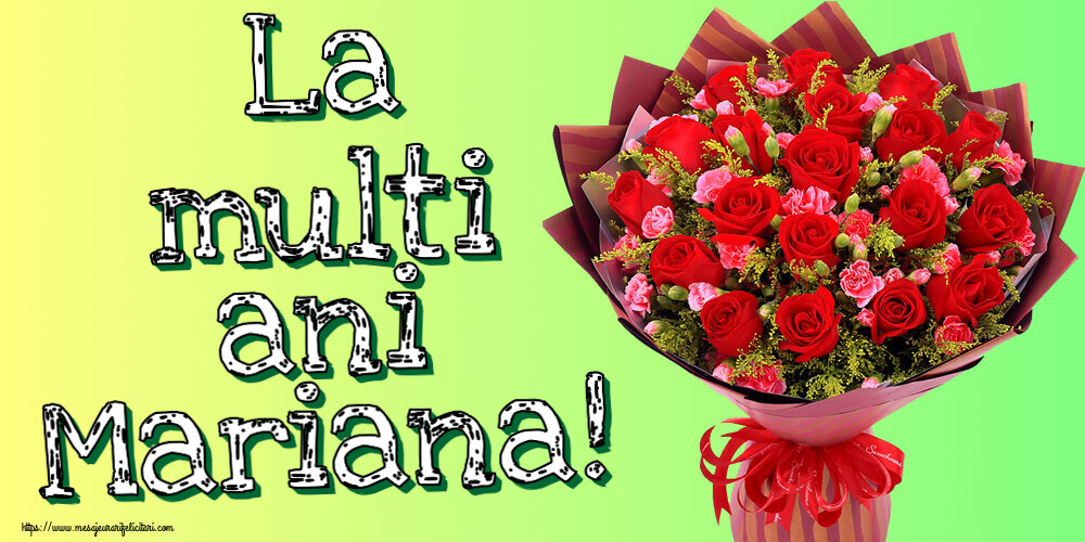 Felicitari de Sfanta Maria Mica - 🌼🥳 La multi ani Mariana! ~ trandafiri roșii și garoafe - mesajeurarifelicitari.com