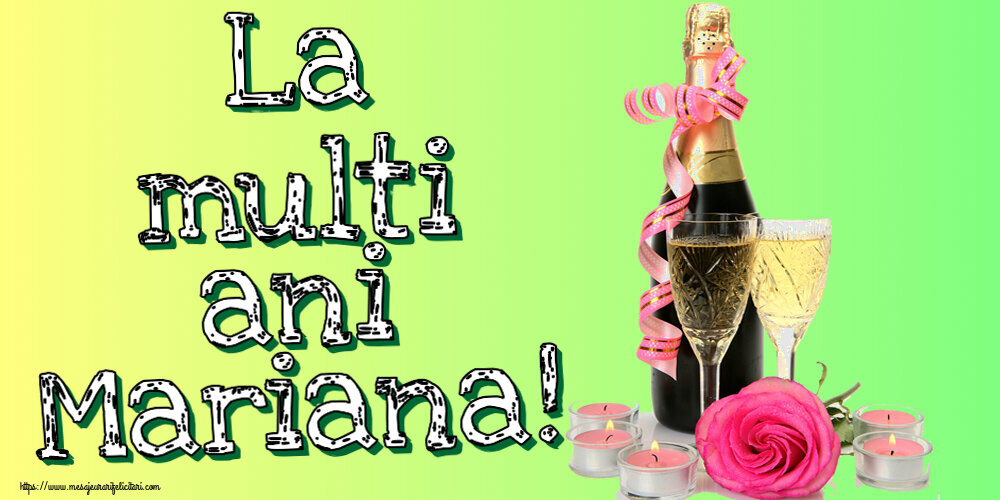 Sfanta Maria Mica La multi ani Mariana! ~ aranjament șampanie, flori și lumânări