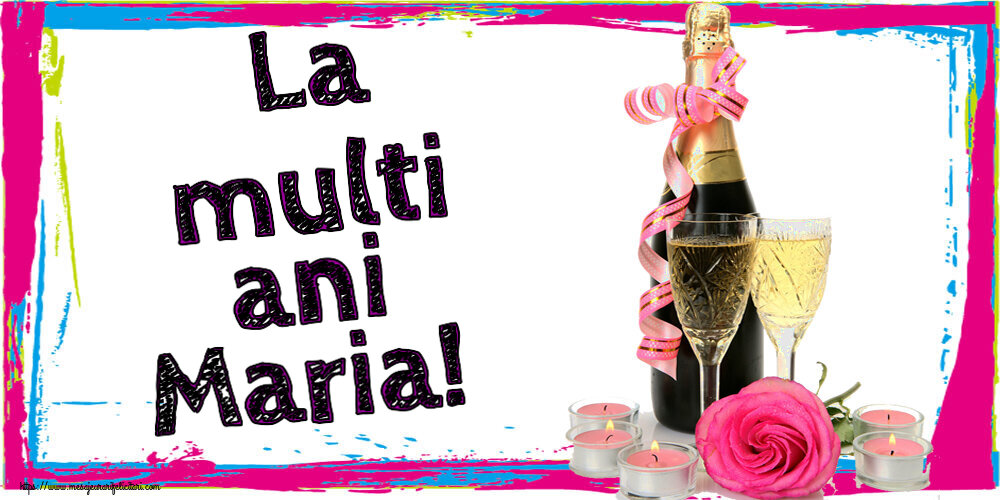 Sfanta Maria Mica La multi ani Maria! ~ aranjament șampanie, flori și lumânări