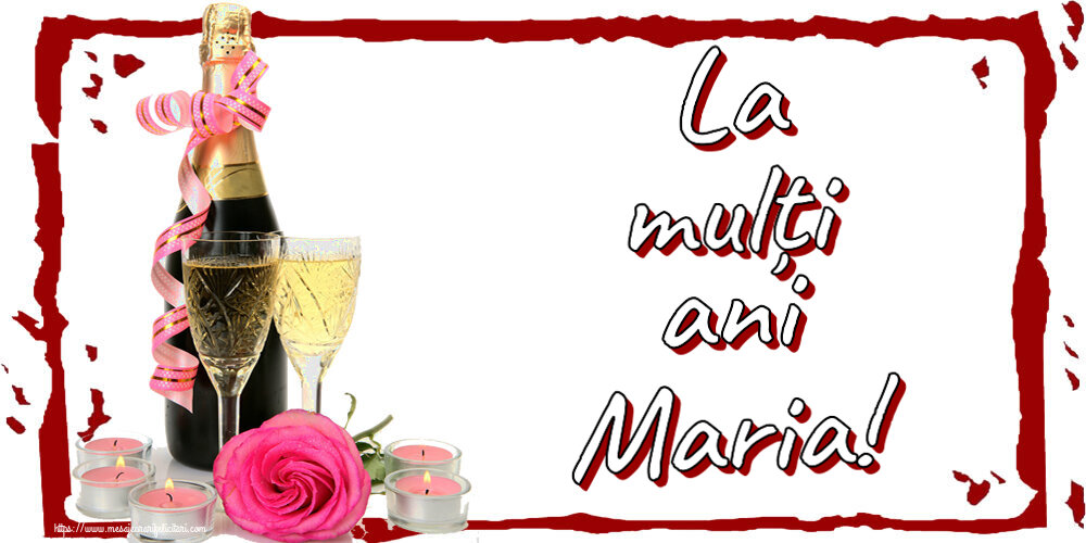 La mulți ani Maria! ~ aranjament șampanie, flori și lumânări
