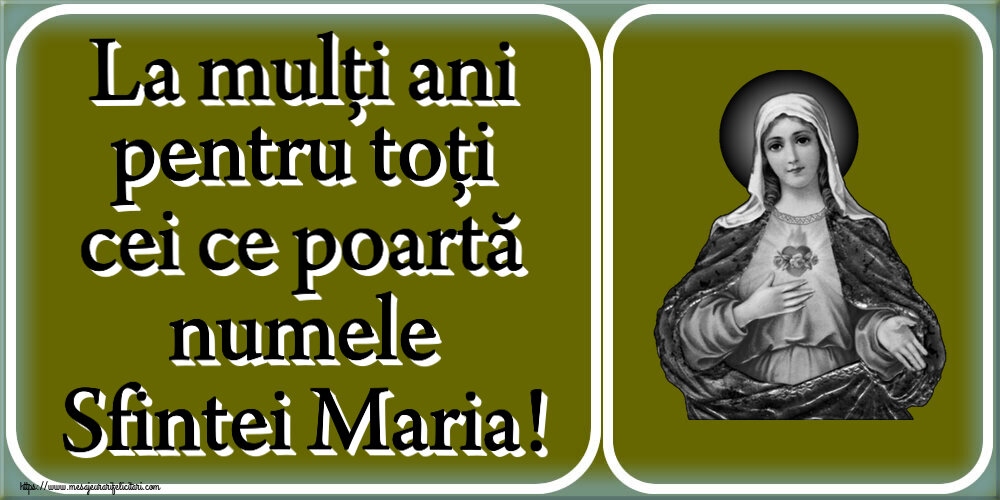 La mulți ani pentru toți cei ce poartă numele Sfintei Maria!