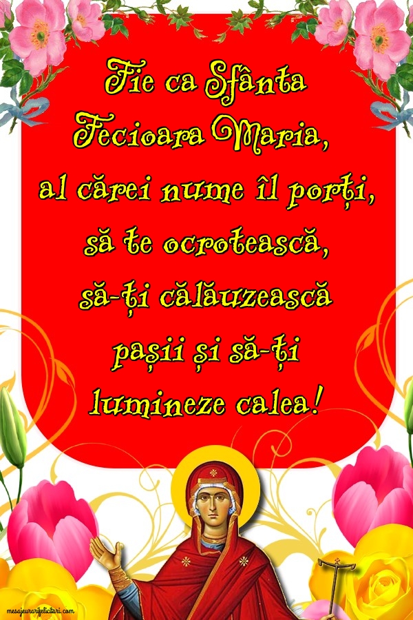 Felicitari de Sfanta Maria Mica - Fie ca Sfânta Fecioara Maria, al cărei nume îl porți - mesajeurarifelicitari.com