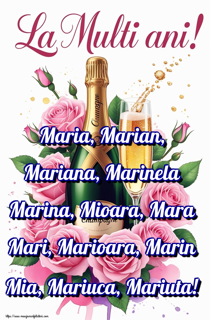 Maria, Marian, Mariana, Marinela Marina, Mioara, Mara Mari, Marioara, Marin Mia, Mariuca, Mariuta!