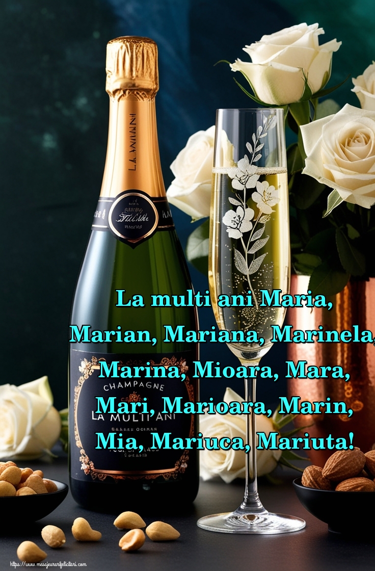 La multi ani Maria, Marian, Mariana, Marinela, Marina, Mioara, Mara, Mari, Marioara, Marin, Mia, Mariuca, Mariuta!