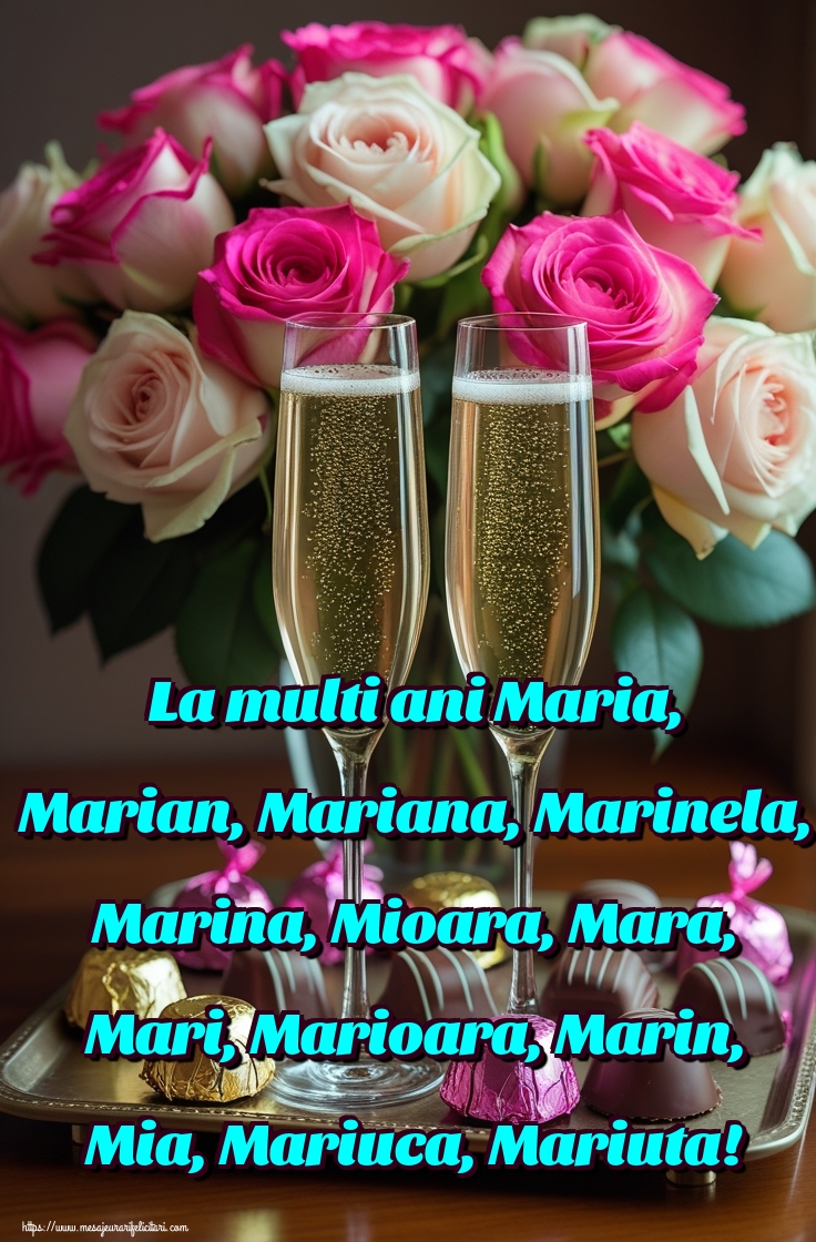 La multi ani Maria, Marian, Mariana, Marinela, Marina, Mioara, Mara, Mari, Marioara, Marin, Mia, Mariuca, Mariuta!