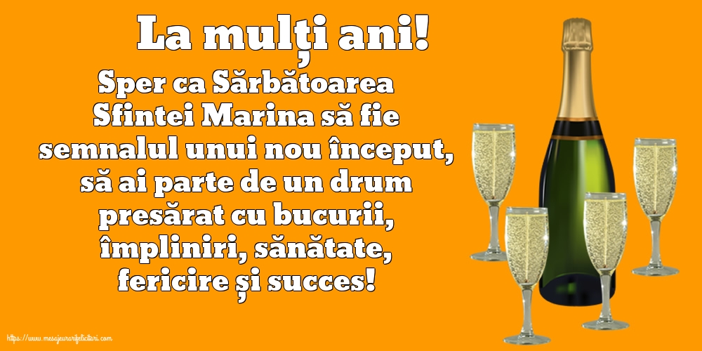 Felicitari de Sfanta Marina - La mulți ani! - mesajeurarifelicitari.com