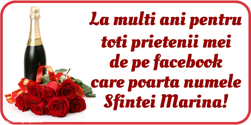 La multi ani pentru toti prietenii mei de pe facebook care poarta numele Sfintei Marina!