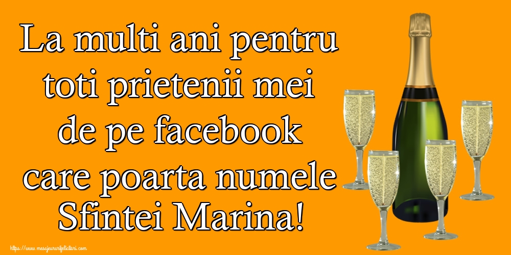 Felicitari de Sfanta Marina - La multi ani pentru toti prietenii mei de pe facebook care poarta numele Sfintei Marina! - mesajeurarifelicitari.com