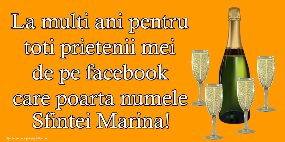 La multi ani pentru toti prietenii mei de pe facebook care poarta numele Sfintei Marina!
