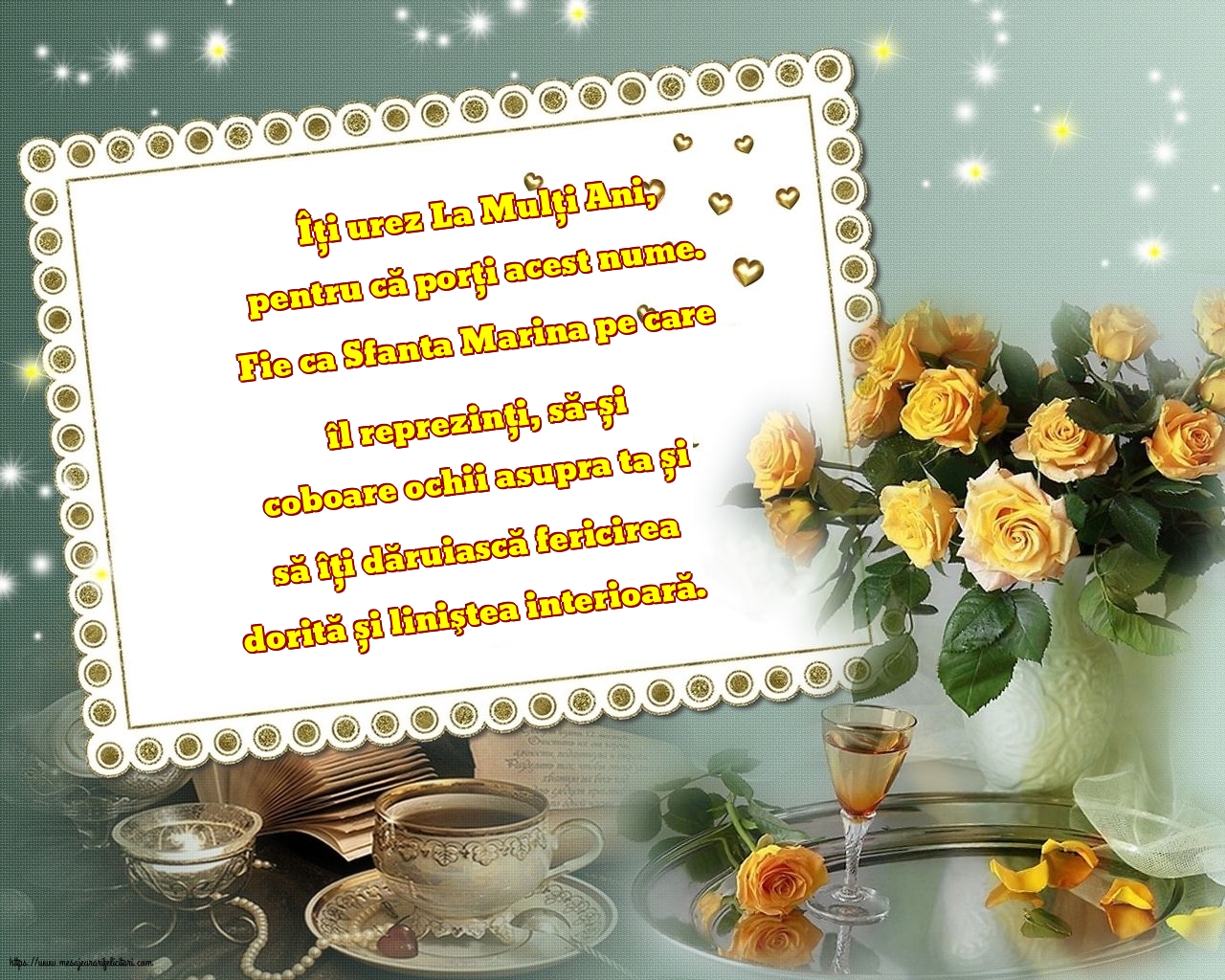 Fie ca Sfanta Marina pe care îl reprezinţi, să-și coboare ochii asupra ta