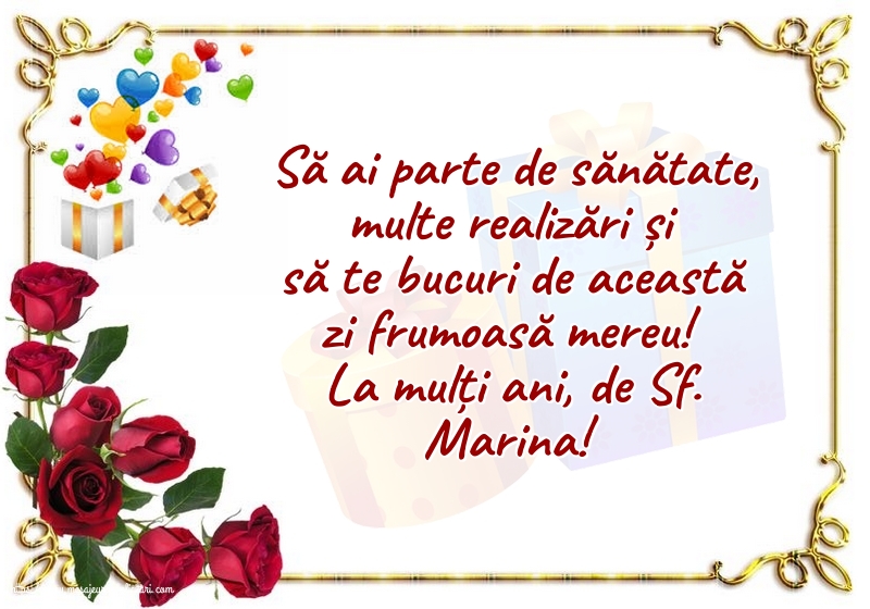 Felicitari de Sfanta Marina - La mulți ani, de Sf. Marina! - mesajeurarifelicitari.com