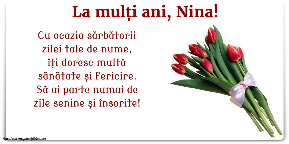 Sfanta Nina La mulți ani, Nina!