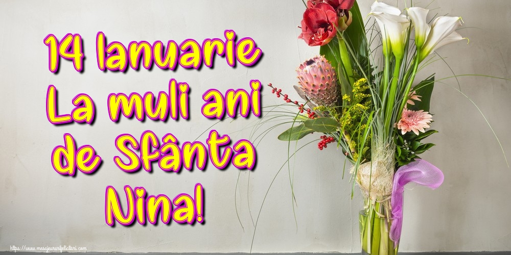 14 Ianuarie La mulți ani de Sfânta Nina!
