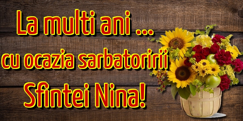 La multi ani ... cu ocazia sarbatoririi Sfintei Nina!