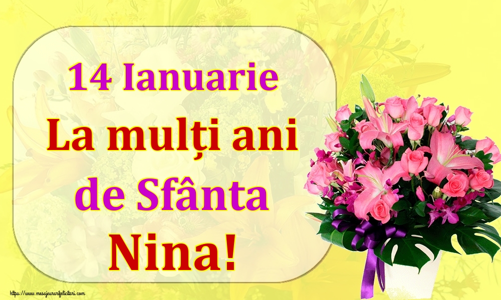 14 Ianuarie La mulți ani de Sfânta Nina!
