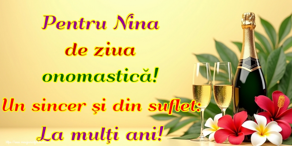 Pentru Nina de ziua onomastică! Un sincer şi din suflet: La mulţi ani!