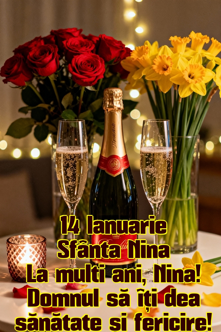 14 Ianuarie Sfânta Nina La multi ani, Nina! Domnul să îți dea sănătate și fericire!