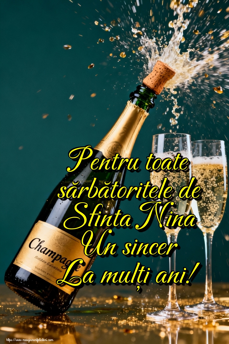 Pentru toate sărbătoritele de Sfinta Nina Un sincer La mulţi ani!