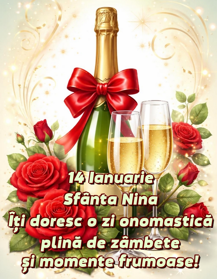 14 Ianuarie Sfânta Nina Îți doresc o zi onomastică plină de zâmbete și momente frumoase!
