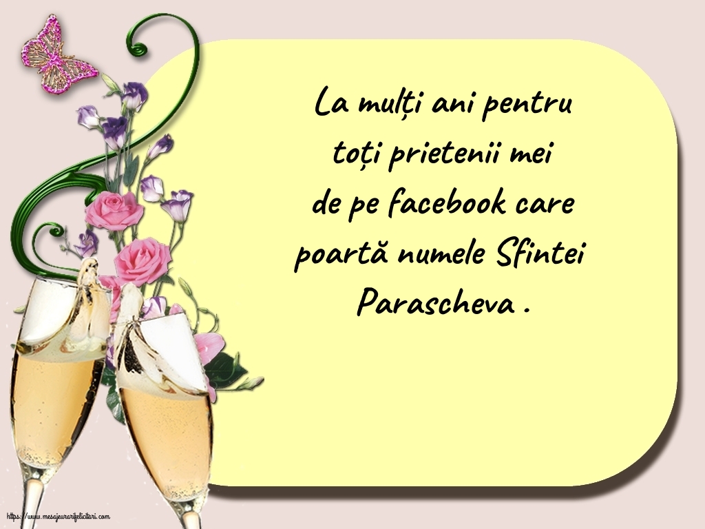 Felicitari de Sfanta Parascheva cu mesaje - La mulți ani pentru toți prietenii mei de pe facebook