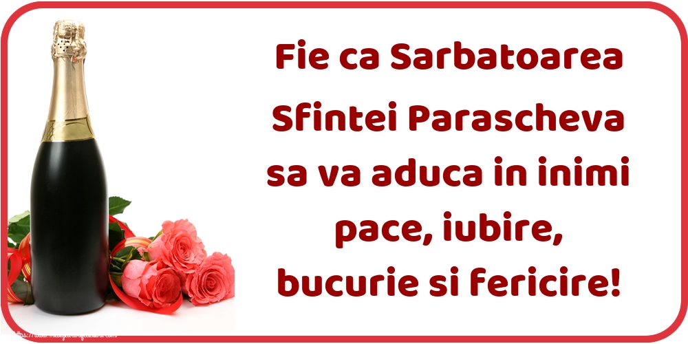 Sfanta Parascheva Fie ca Sarbatoarea Sfintei Parascheva sa va aduca in inimi pace, iubire, bucurie si fericire!