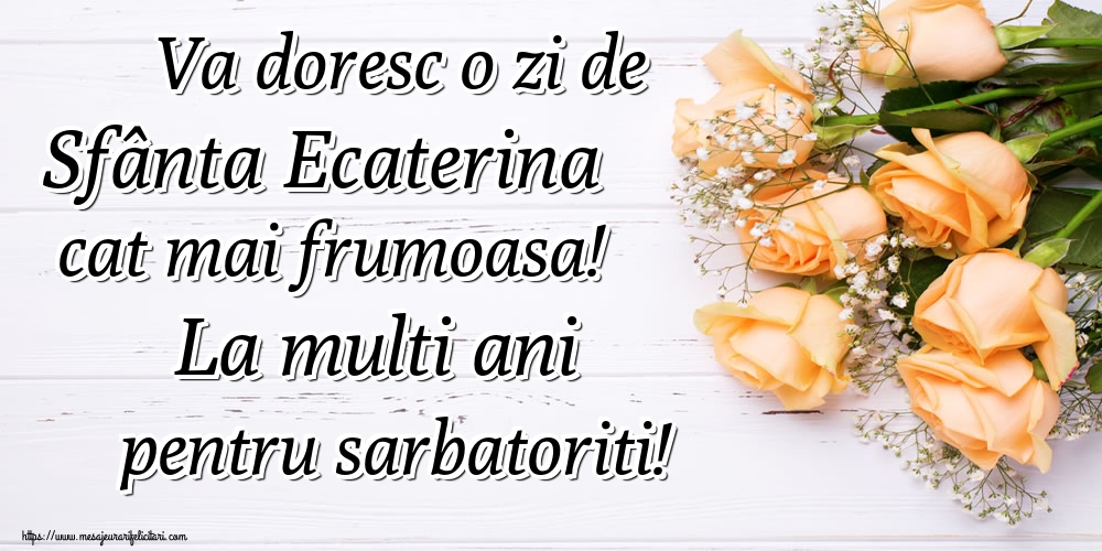 Va doresc o zi de Sfânta Ecaterina cat mai frumoasa! La multi ani pentru sarbatoriti!