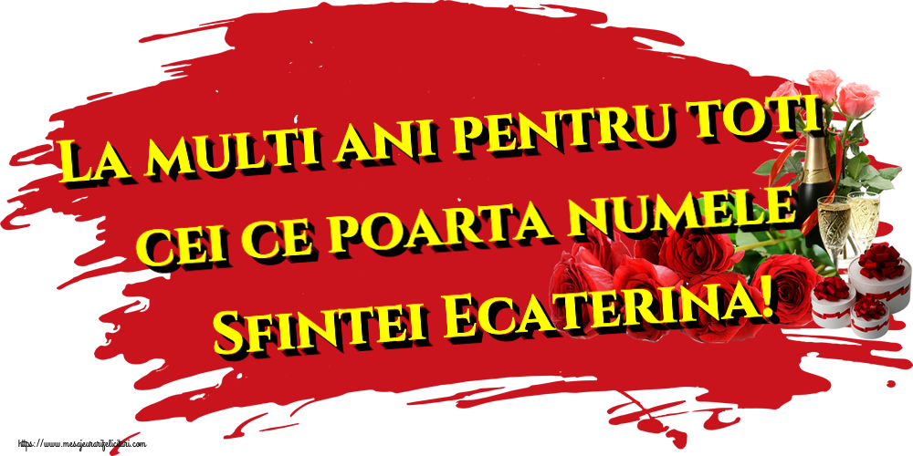 La multi ani pentru toti cei ce poarta numele Sfintei Ecaterina! ~ aranjament cu șampanie și trandafiri