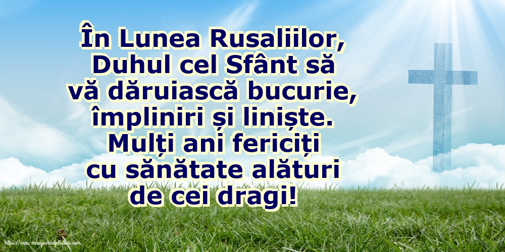 Sfânta Treime Duhul cel Sfânt să vă dăruiască bucurie, împliniri și liniște.