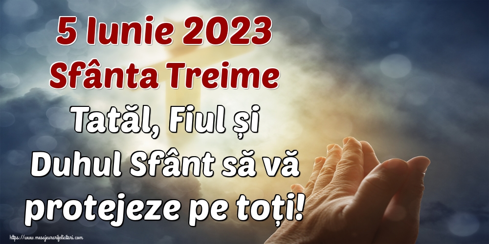 5 Iunie 2023 Sfânta Treime Tatăl, Fiul și Duhul Sfânt să vă protejeze pe toți!